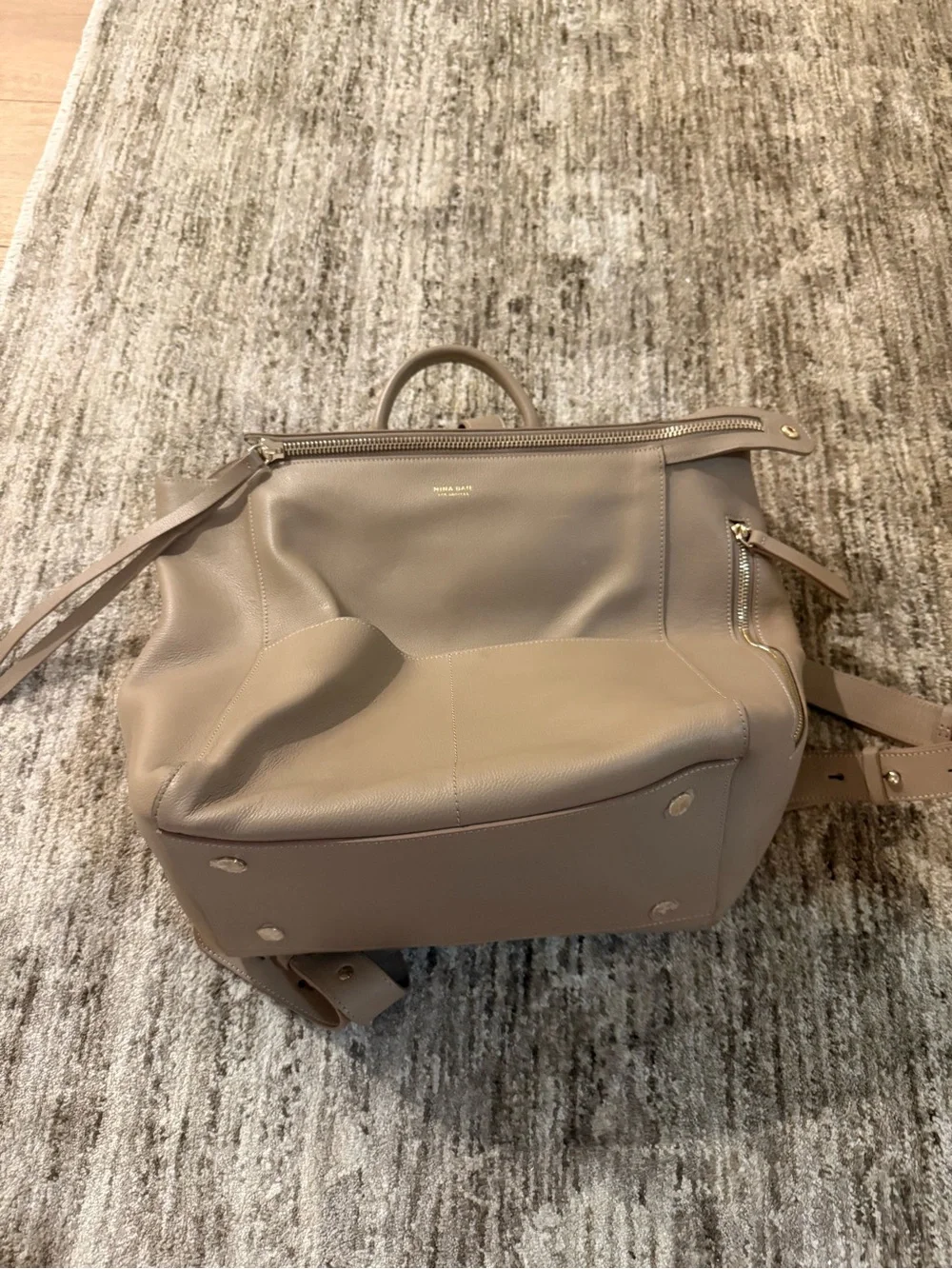 Mina Baie Harper Leather Backpack in Desert